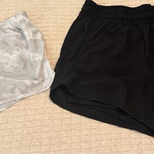 Black and White Camo Women's Athletic Shorts
